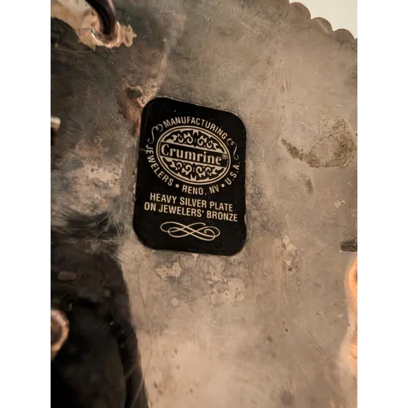 Vintage 90's Crumrine Belt Buckle Heavy Silverplate & Bronze Sunflower Made USA - Picture 4 of 9